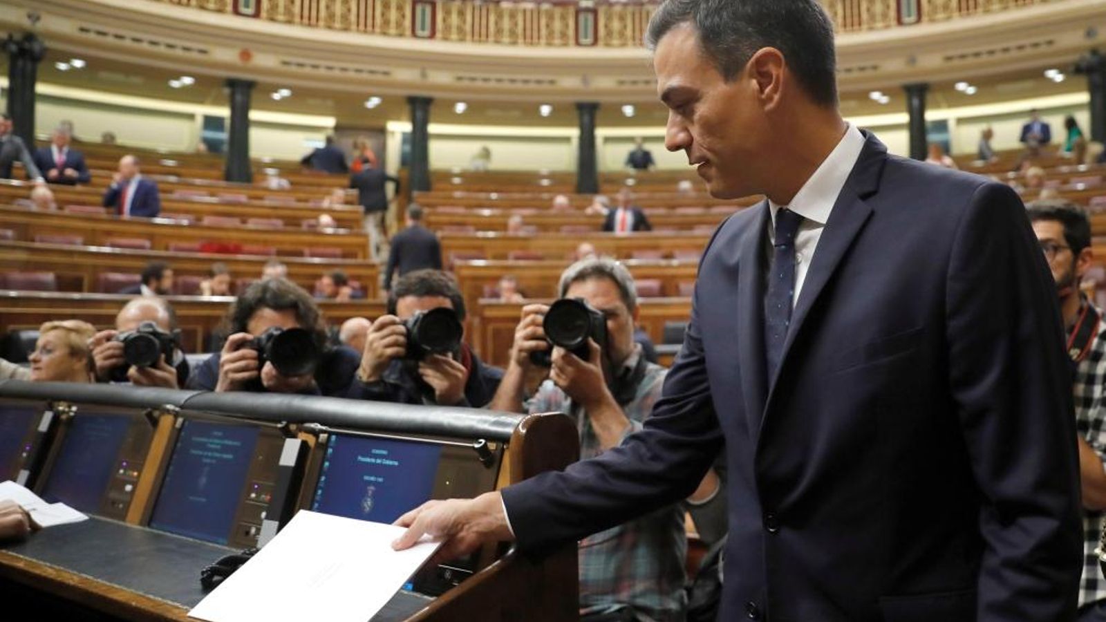 Pedro Sánchez durant una compareixença al Congrés