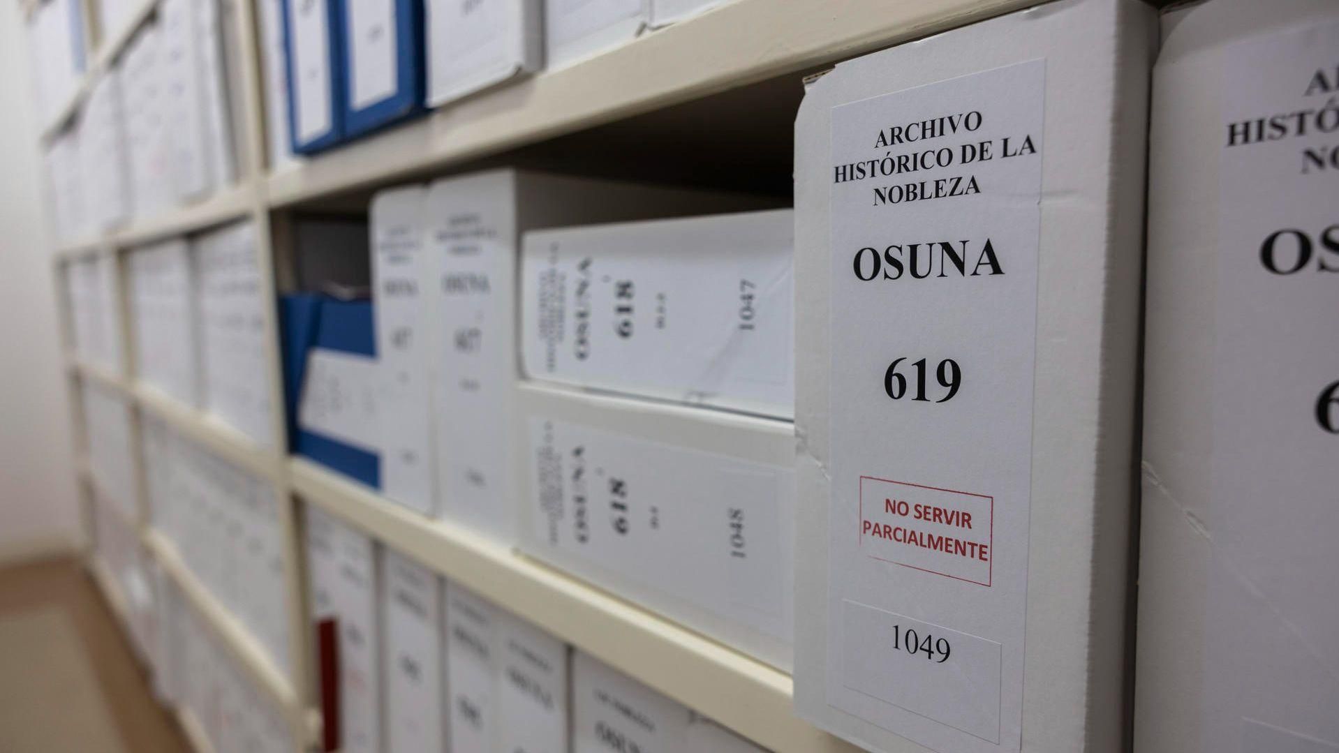 Prestatgeries de l'Arxiu Històric de la Noblesa de Toledo, on es conserva la carta que s'ha desxifrat Prestatgeries de l'Arxiu Històric de la Noblesa de Toledo, on es conserva la carta que s'ha desxifrat