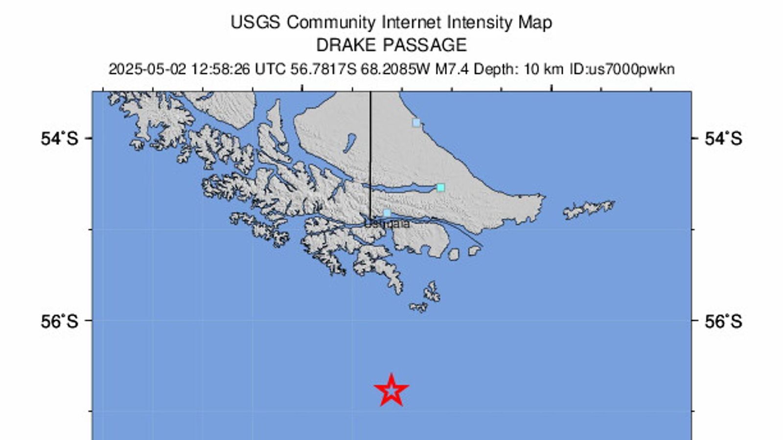 Un terratrèmol de 7,5 graus sacseja l'extrem austral de Xile