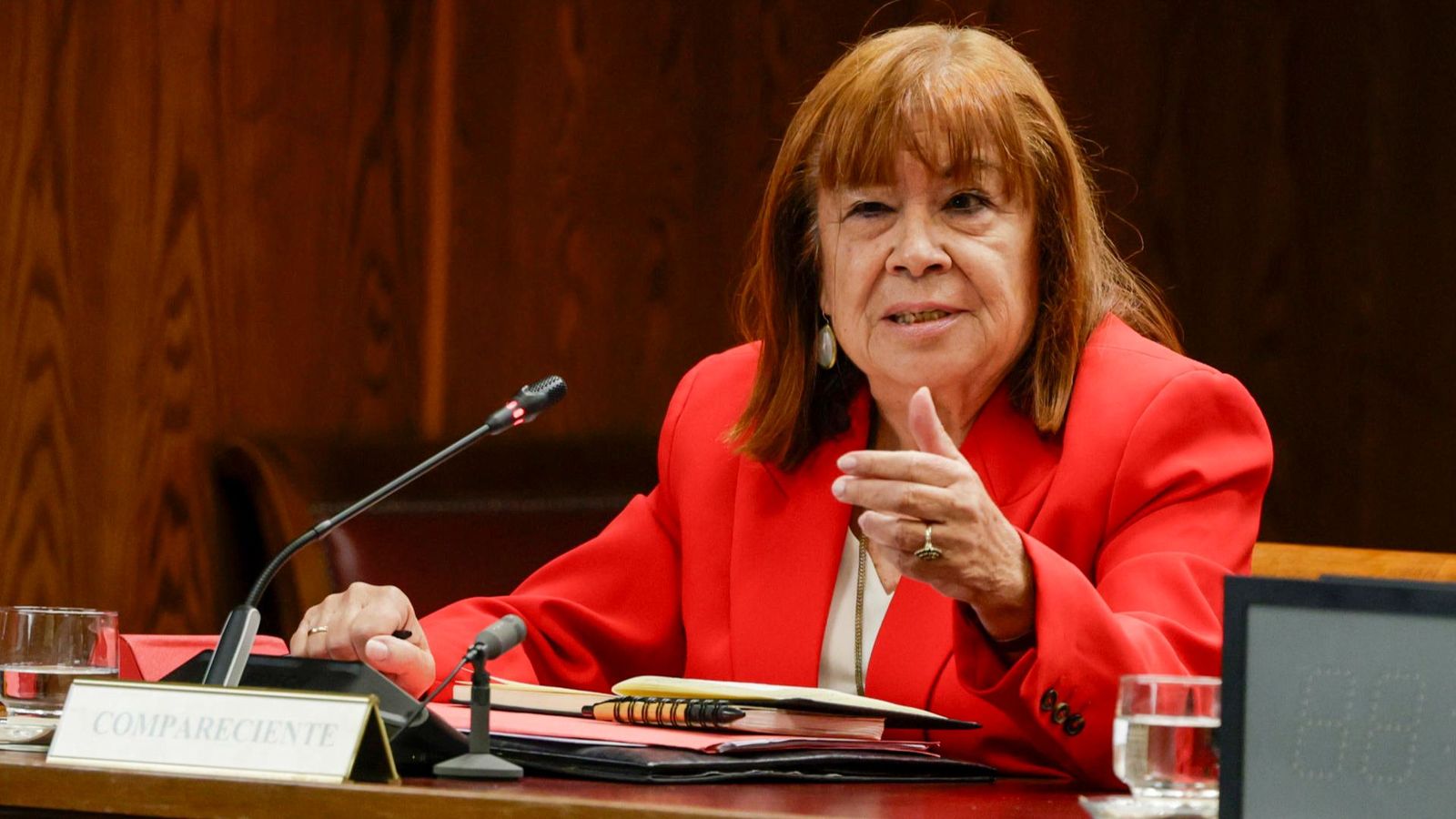 La presidenta del PSOE, Cristina Narbona, durant la compareixença al Senat