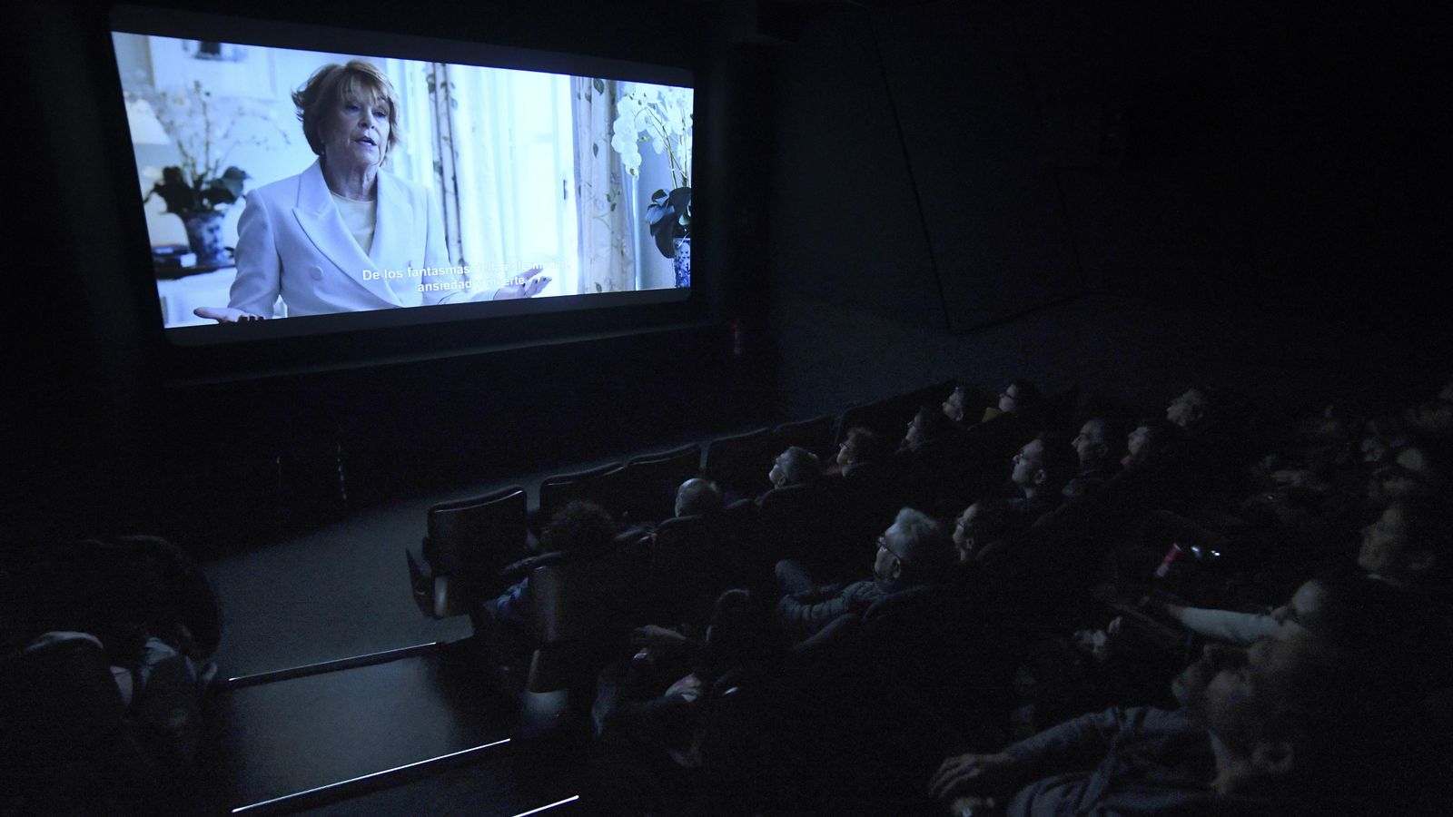 Espectadors en una sala de cine, en una imatge d'arxiu Espectadors a una sala de cine, en una imatge d'arxiu