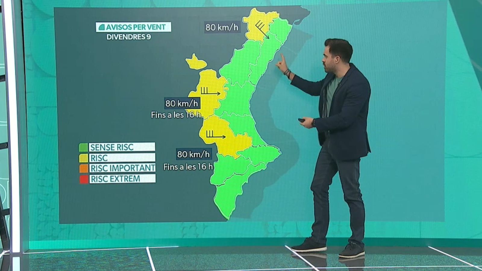 En imatge, els avisos actius pel ponent
