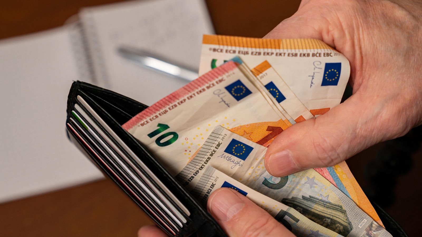 Una cartera amb diners en efectiu