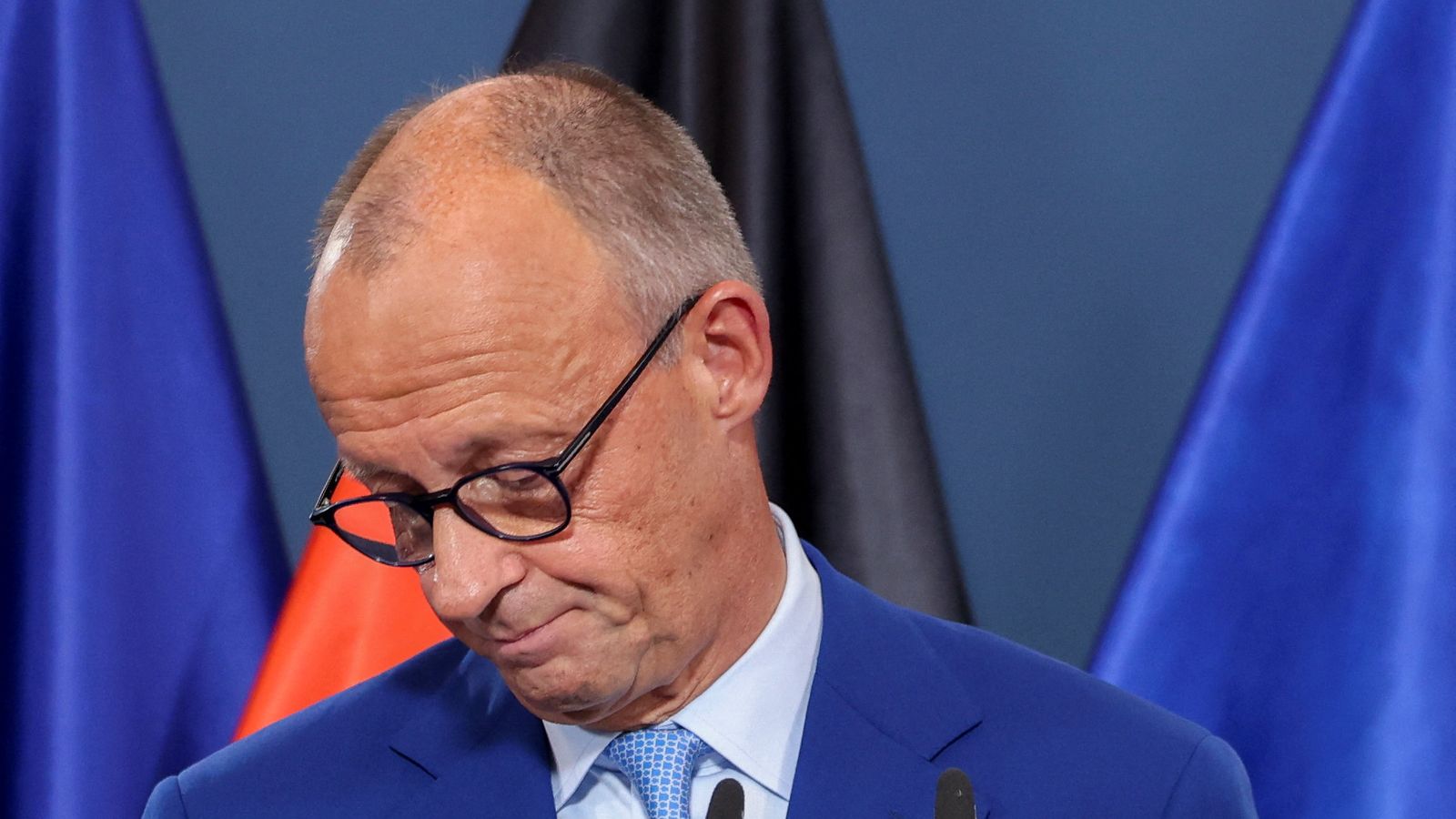 El canceller alemany Friedrich Merz fa declaracions este diumenge a la seu de la CDU a Berlín.