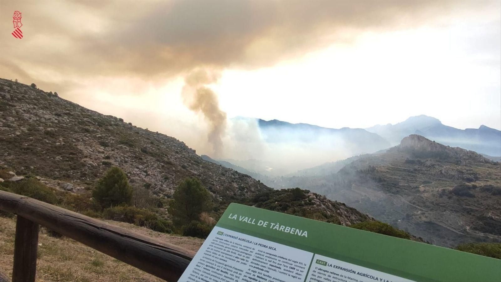 Imatge d'arxiu de l'incendi de Tàrbena