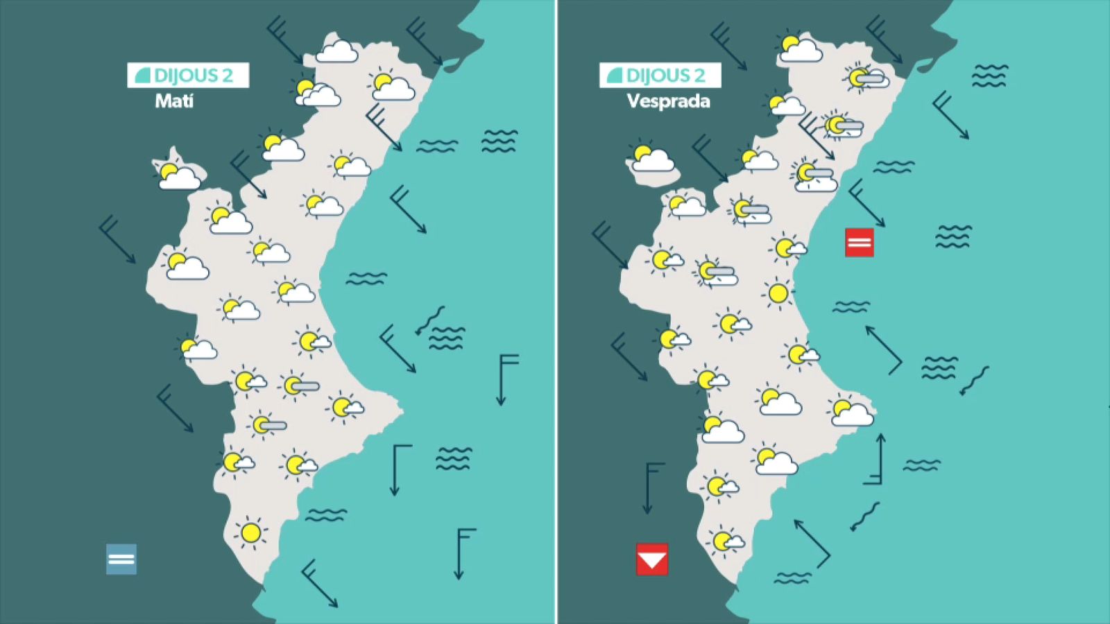 La previsió dijous 2 d'abril