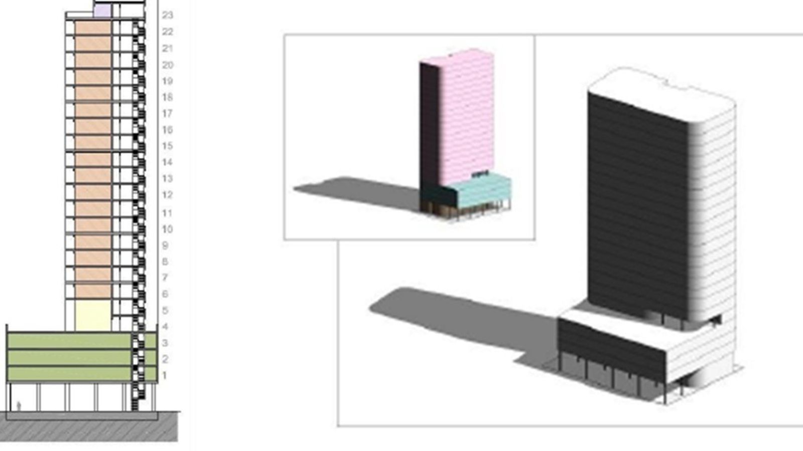 Vistes de diferents edificis amb aparcaments en altura