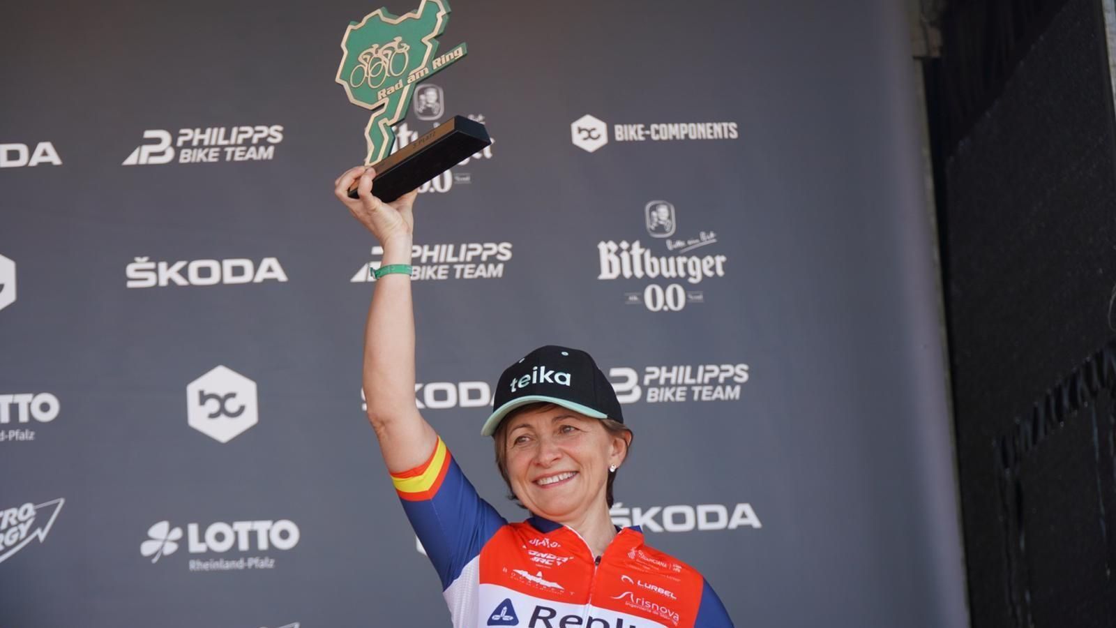 María José Silvestre, en el pòdium