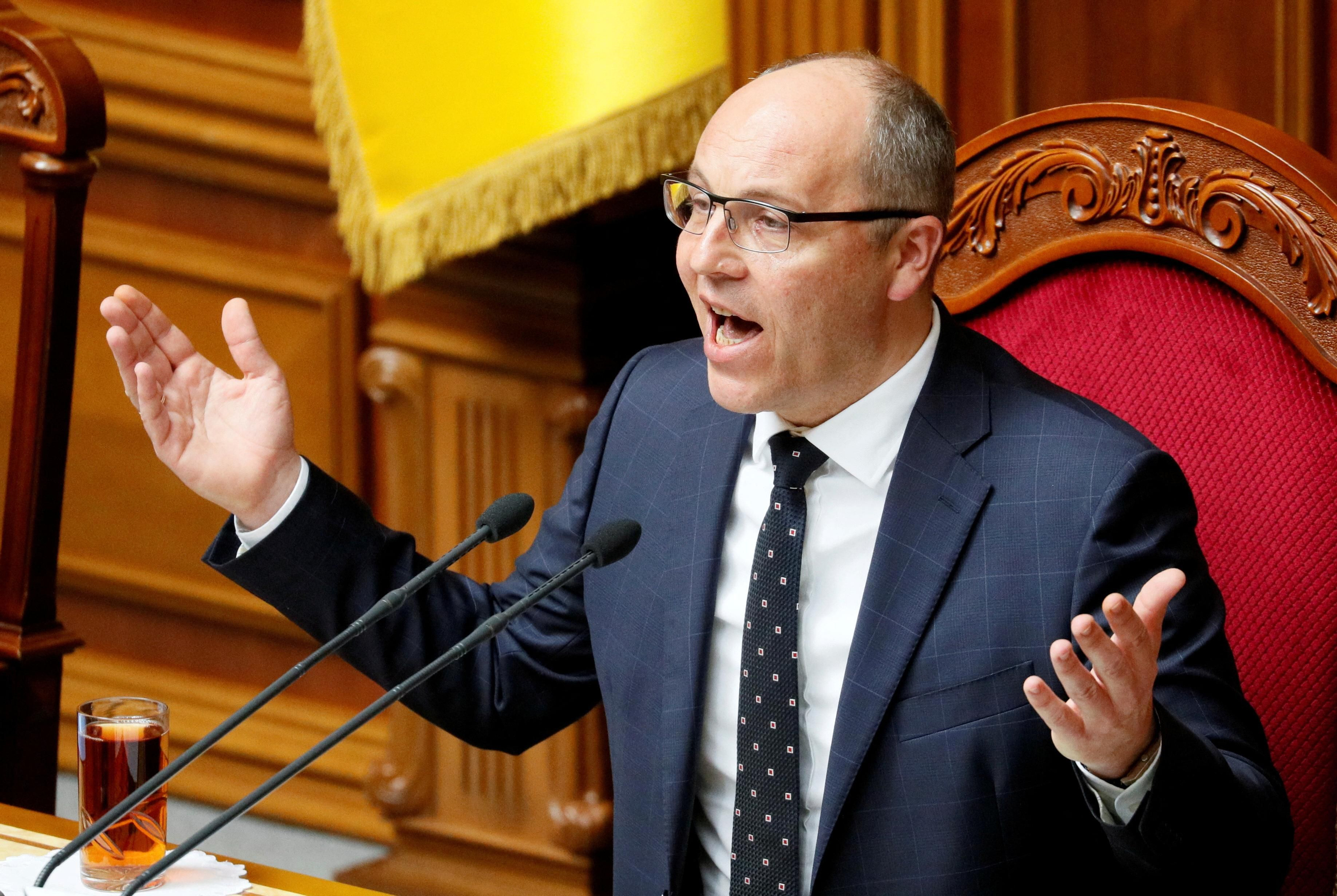 L'expresident del Parlament ucraïnés Andri Parubi durant una intervenció a la cambra L'expresident del Parlament ucraïnés Andri Parubi durant una intervenció a la cambra