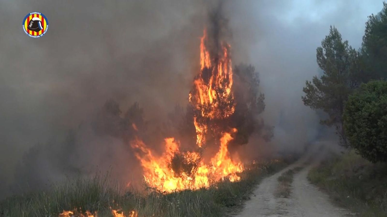 Imatge d'arxiu de l'extinció de l'incendi de Calles, el 26 de juliol de 2022 Extinció incendi Calles el 26 de juliol de 2022