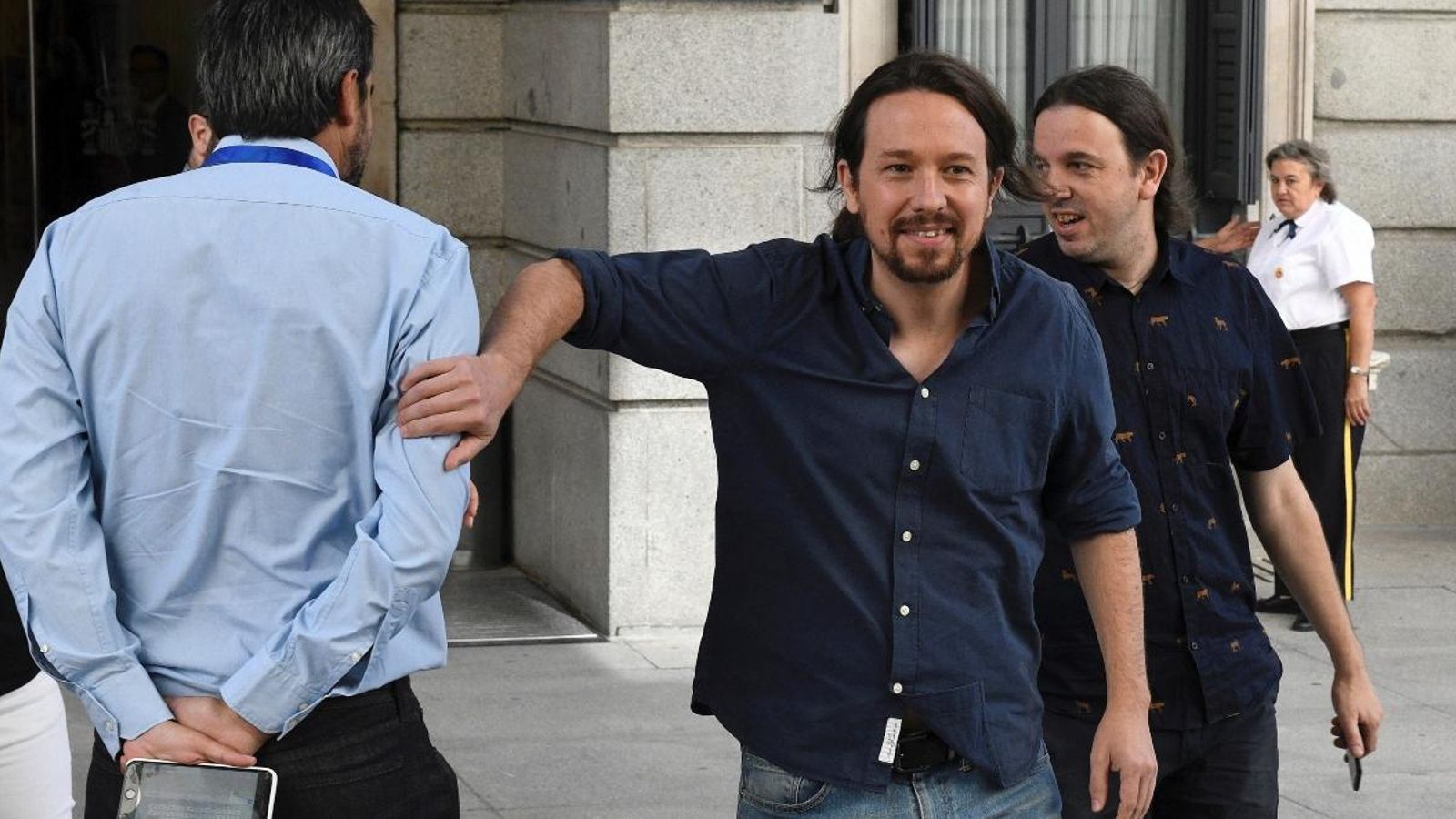 Pablo Iglesias a l'entrada del Congrés dels Diputats