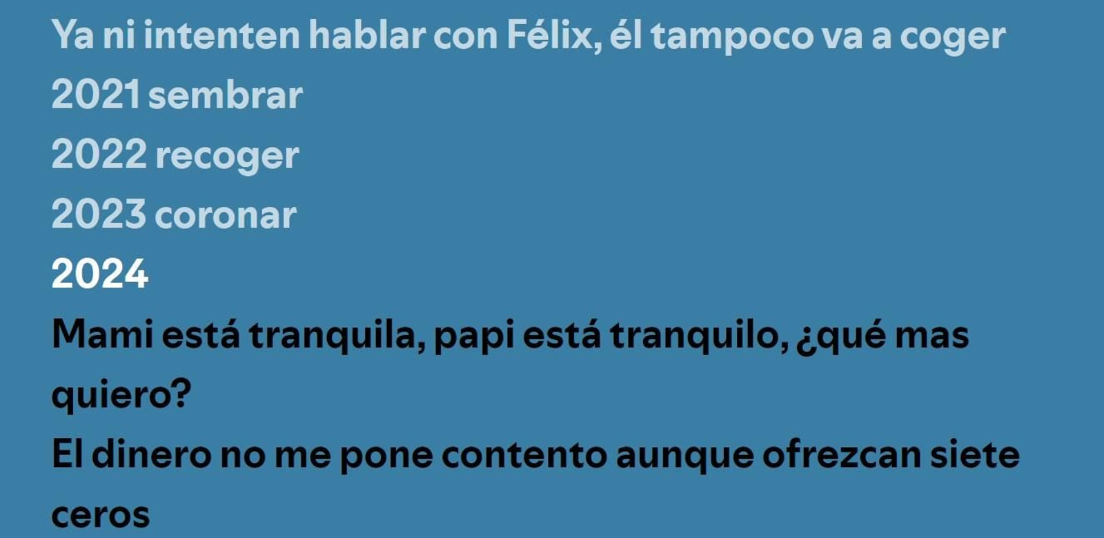 Lletra de la cançó "Ahora qué"