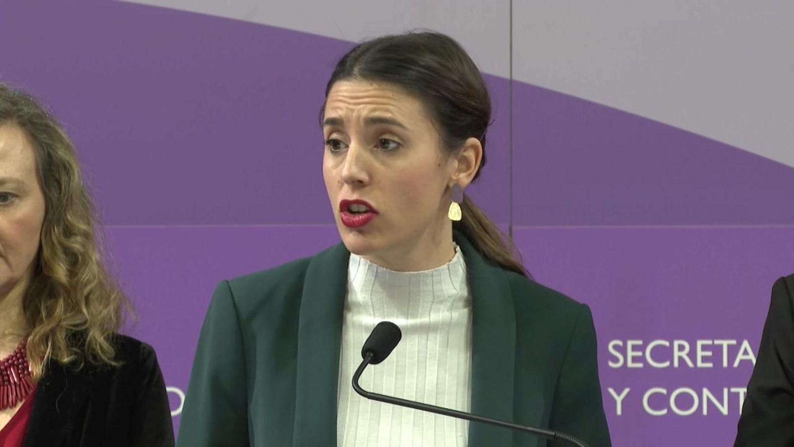 La secretària general de la formació morada, Ione Belarra, ha especificat que es tracta d'una pressió "de la dreta judicial i mediàtica"