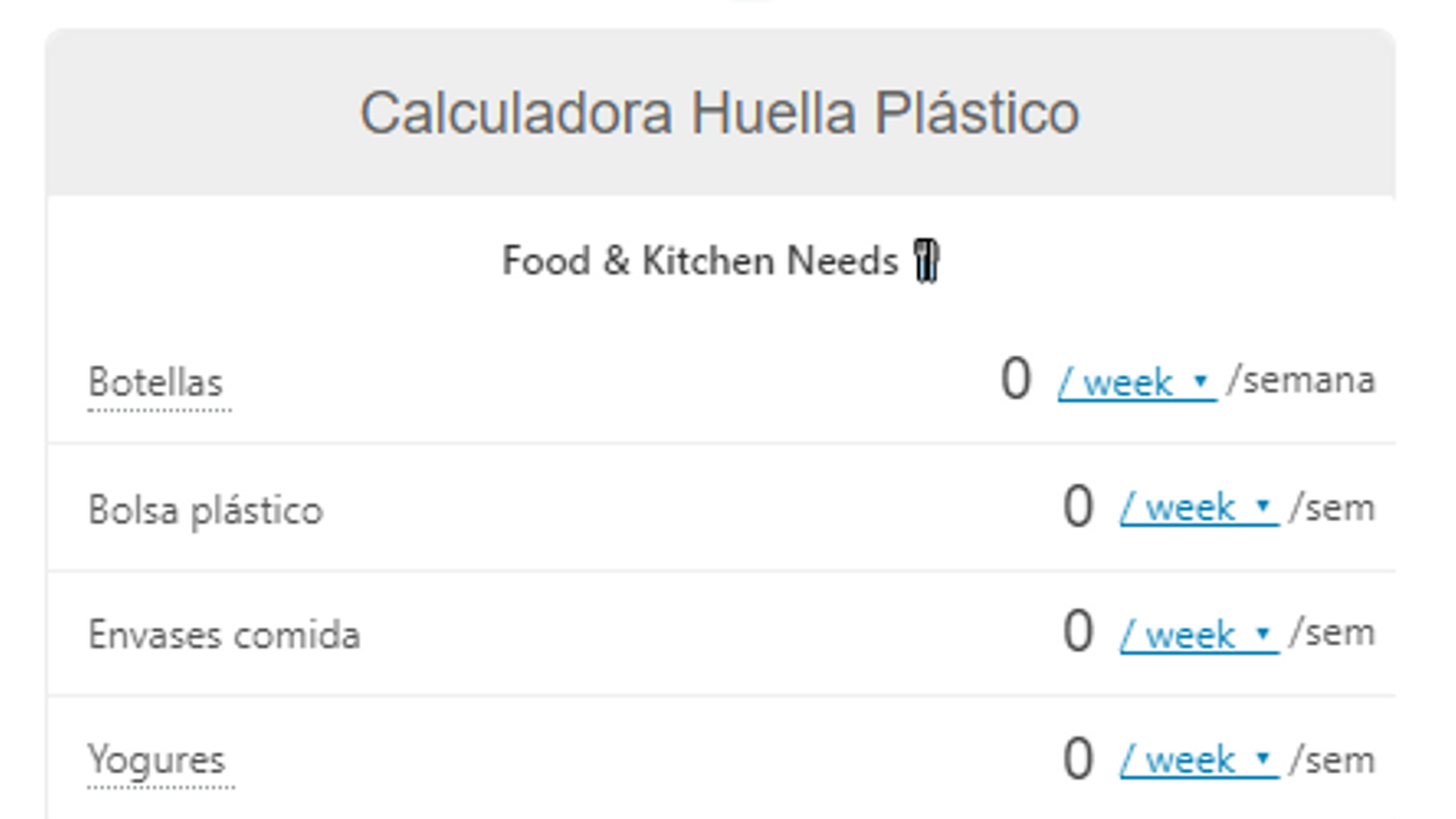 Imatge d'una calculadora de petjada de plàstic
