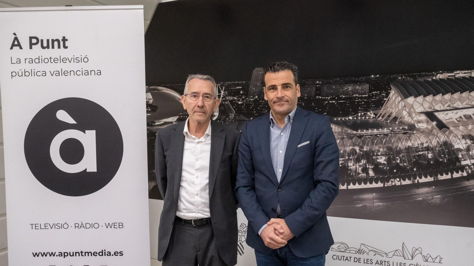 Alfred Costa, director general d'À Punt,  i Antonio Torres, director general de la Ciutat de les Arts i les Ciències