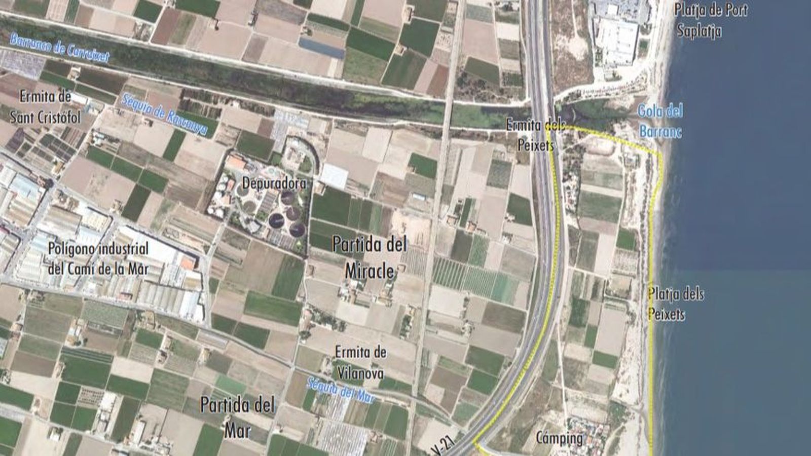 Mapa de la platja dels Peixets