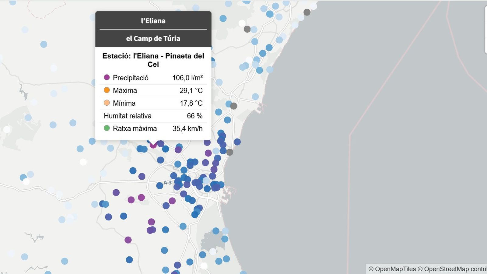 Mapa registres pluja