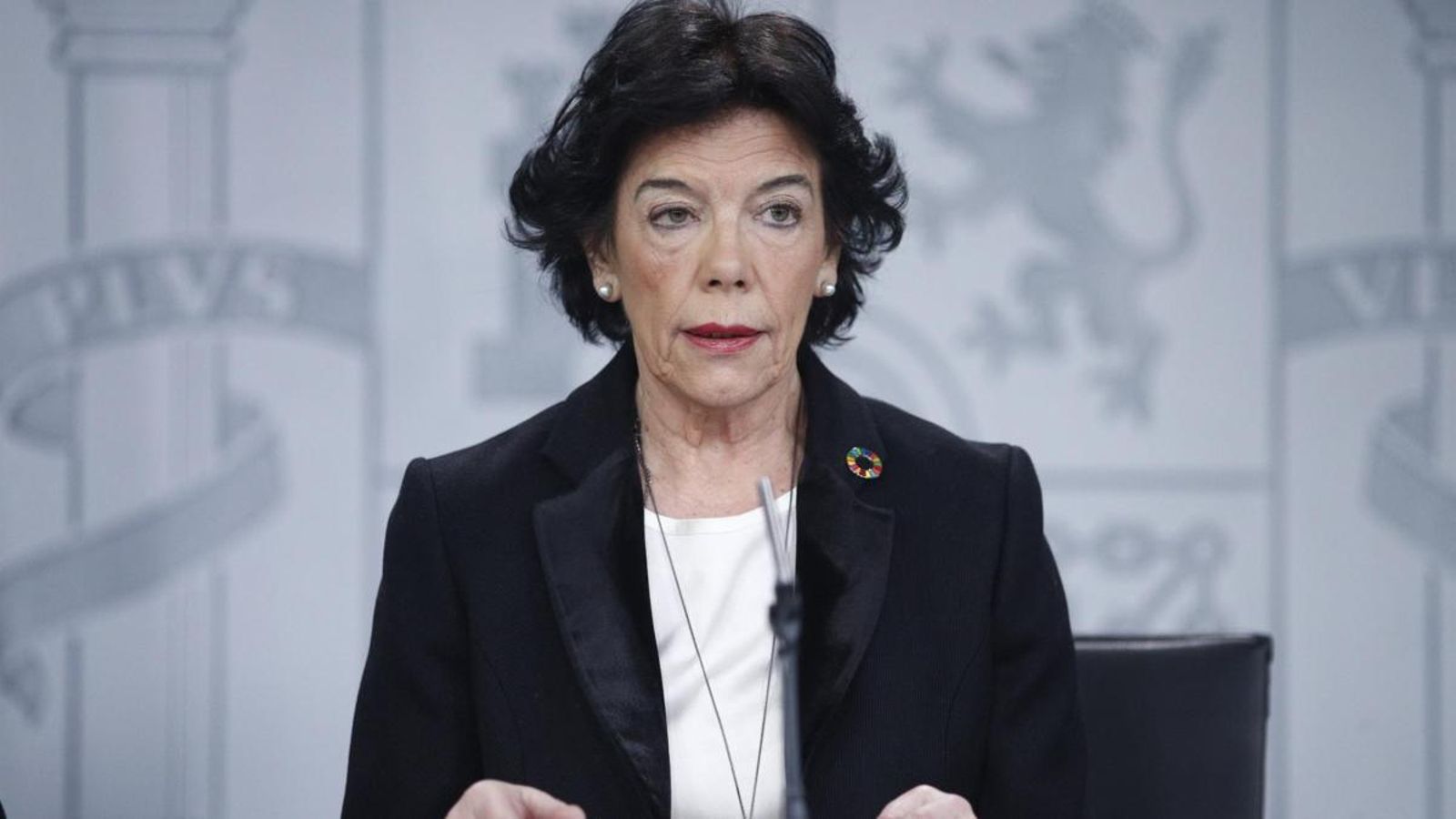 Imatge d'arxiu d'Isabel Celaá durant la roda de premsa posterior del Consell de Ministres.