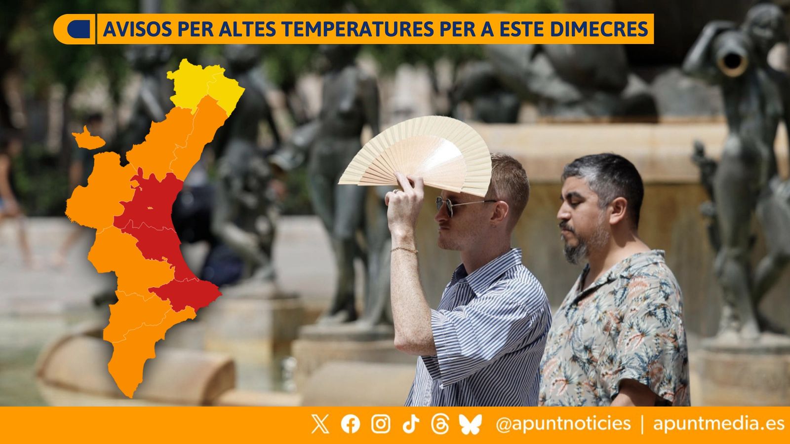 Avisos per altes temperatures per a este dimecres