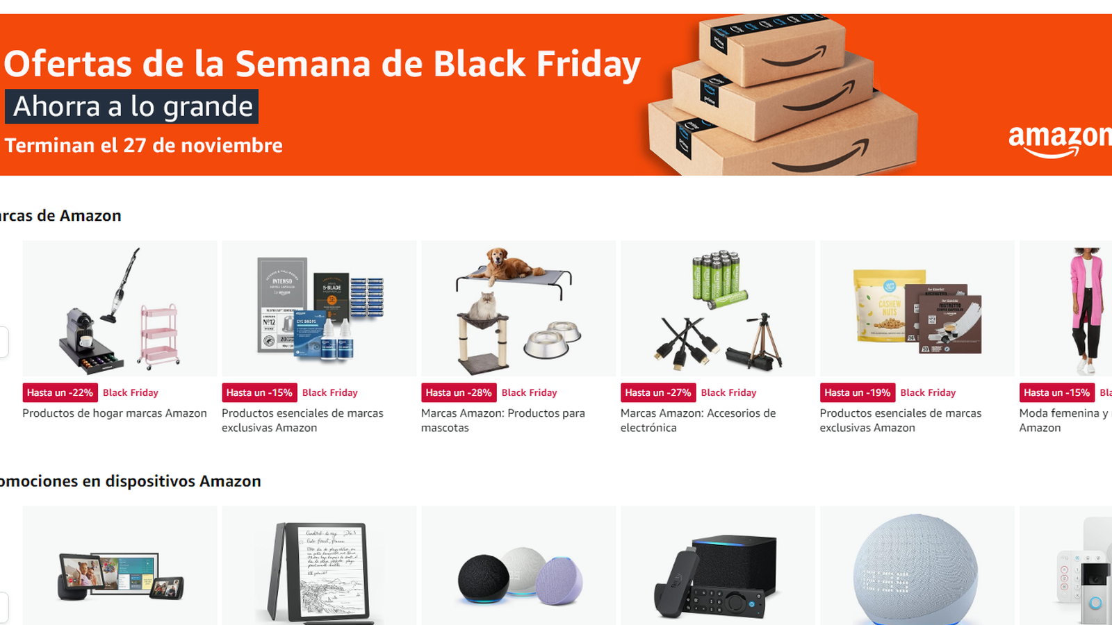 Ofertes en el web d'Amazon pel Black Friday