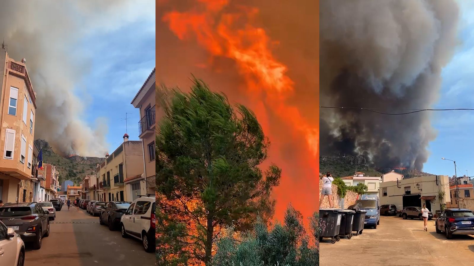 Les flames avancen en direcció al municipi d'Azuébar i la Serra Calderona