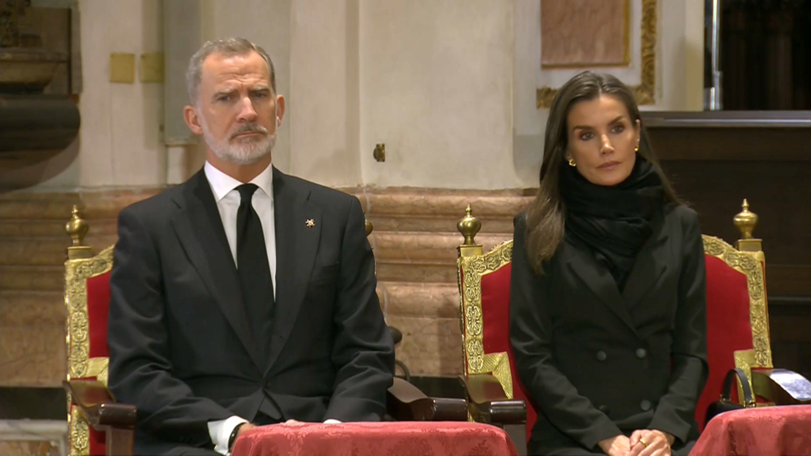 El rei Felip VI i la reina Letícia en la missa funeral per les víctimes de la DANA