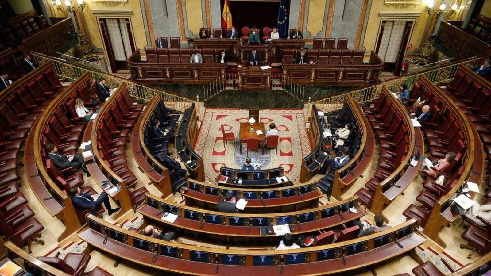 Hemicicle del Congrés en el debat de la cinquena pròrroga de l'estat d'alarma