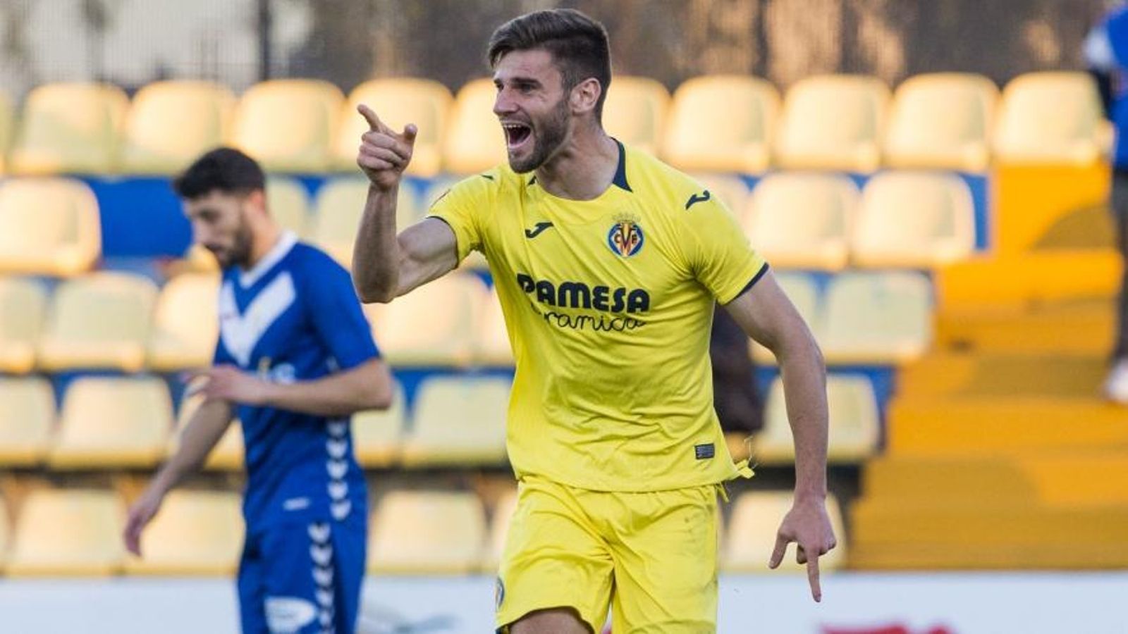 Mario celebra el gol del triomf del filial groguet