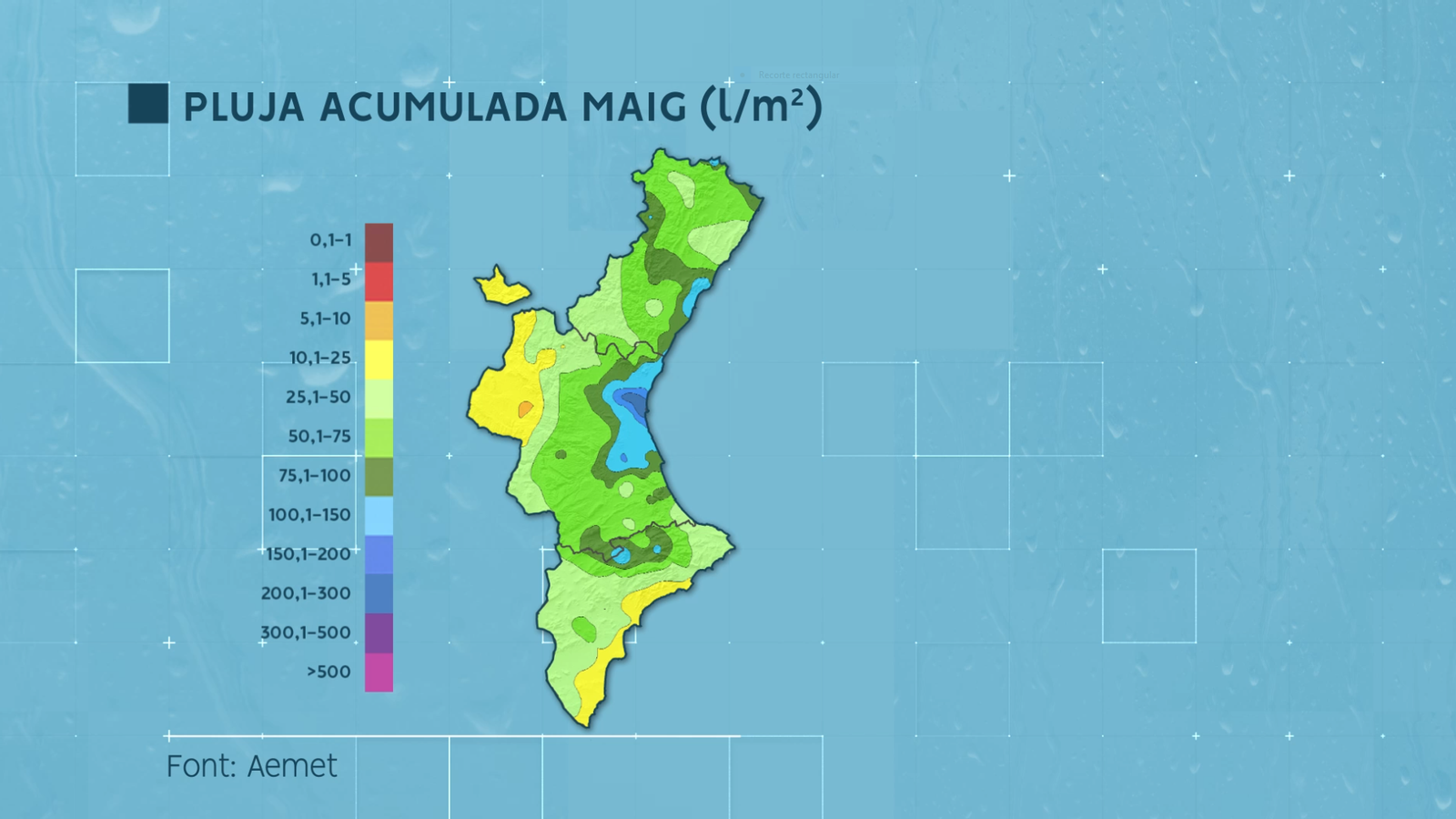 Pluja acumulada maig Pluja acumulada maig