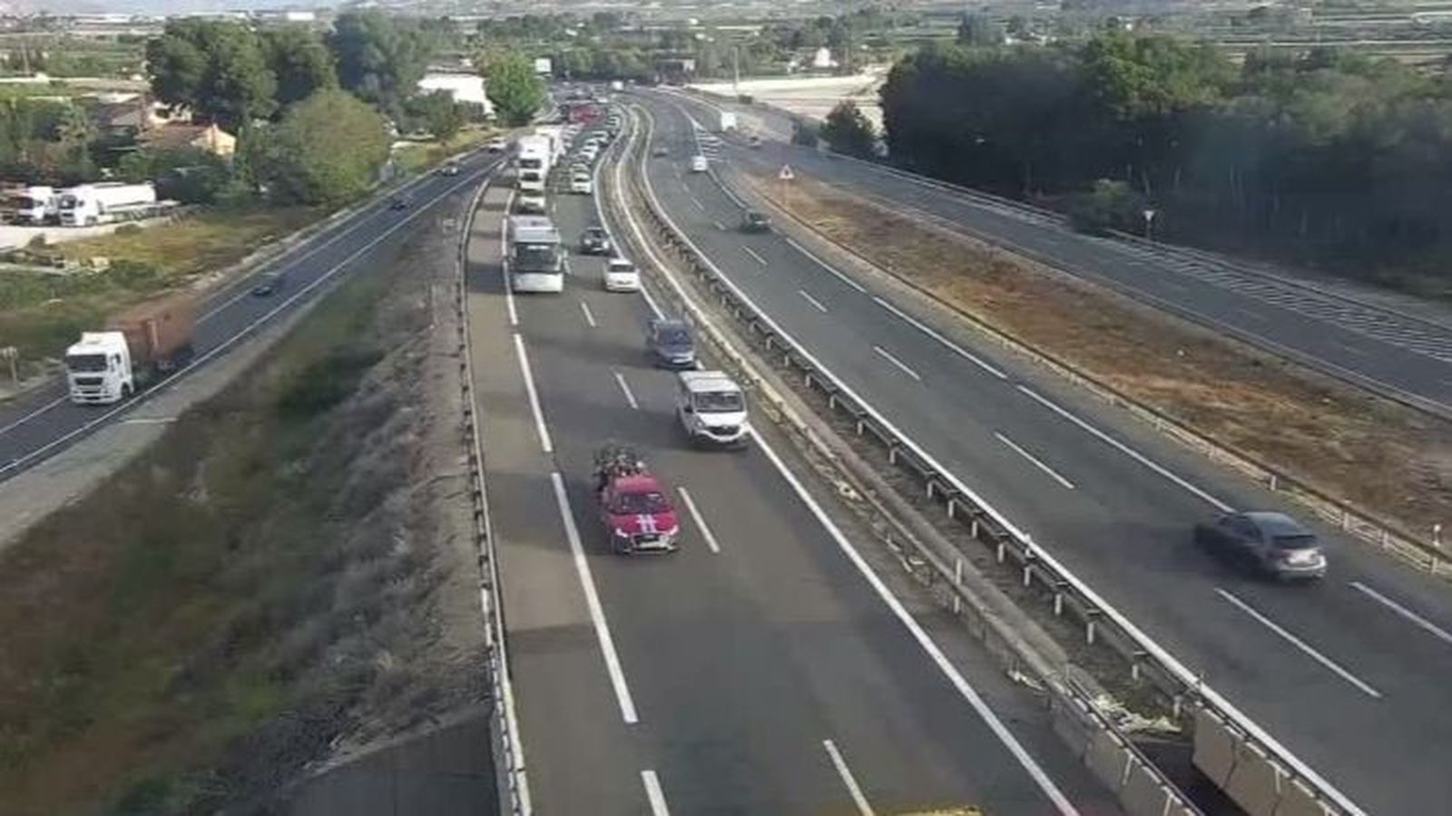 Aspect e que presentava l'A-31, en sentit d'entrada a Alacant, poc després de les huit del matí