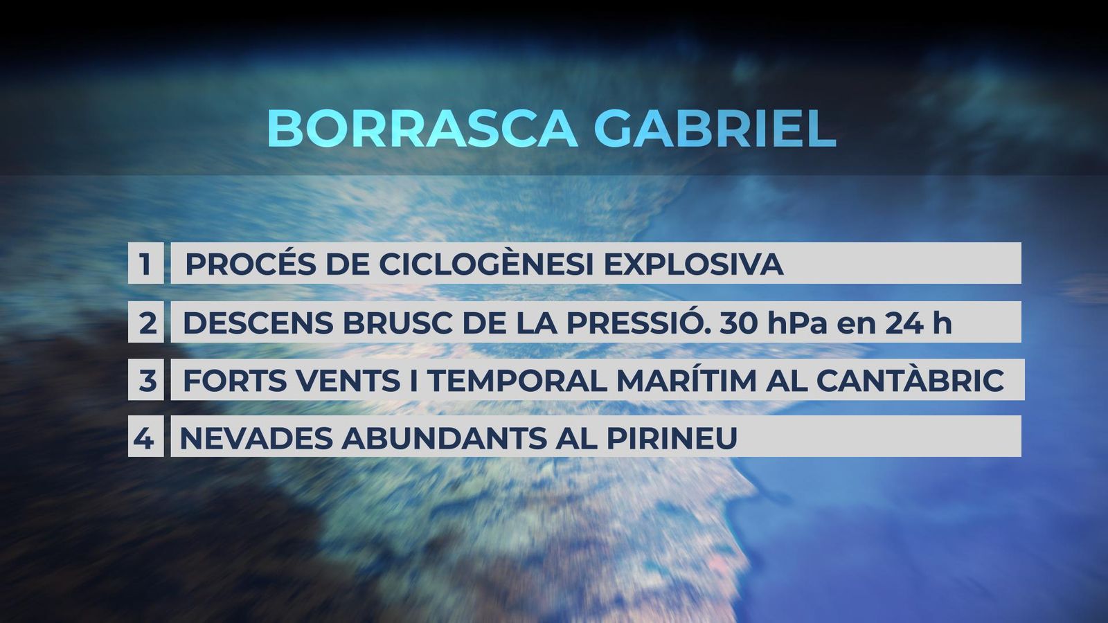 Gabriel: primera ciclogènesi explosiva de l\'any