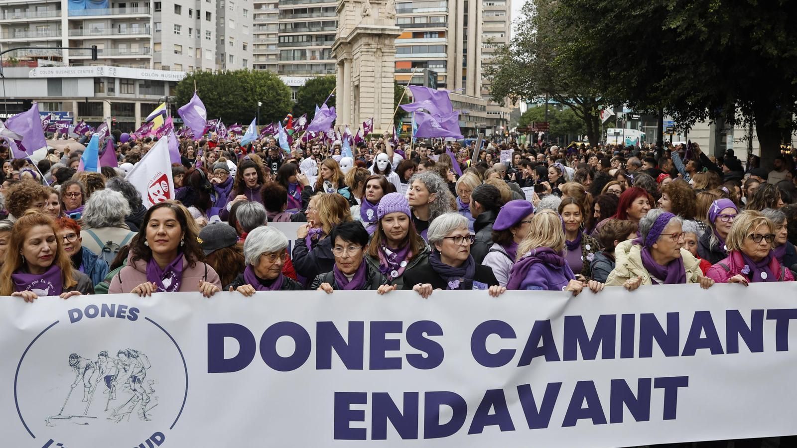 Manifestació de la Coordinadora Feminista de València el 8M